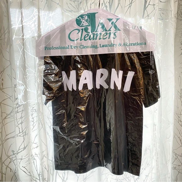 MARNI black white cotton logo T-shirt crewneck short sleeve tee shirt - Picture 6 of 11